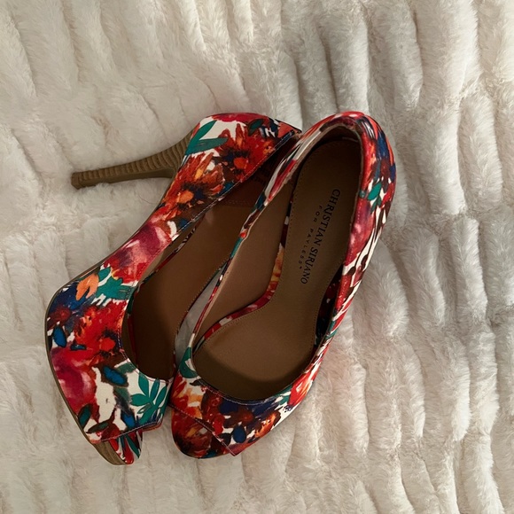 Christian Siriano floral heels size 8W - Picture 5 of 13